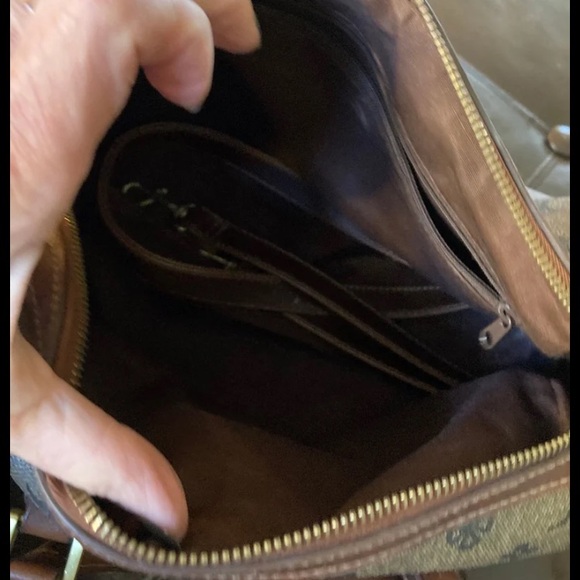 rosetti purse satchel style tan & brown zip top crossbody strap - Picture 3 of 4